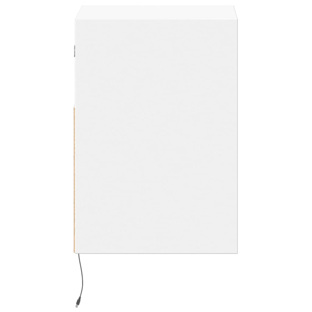 Sieninės naktinės spintelės su LED, 2vnt., baltos