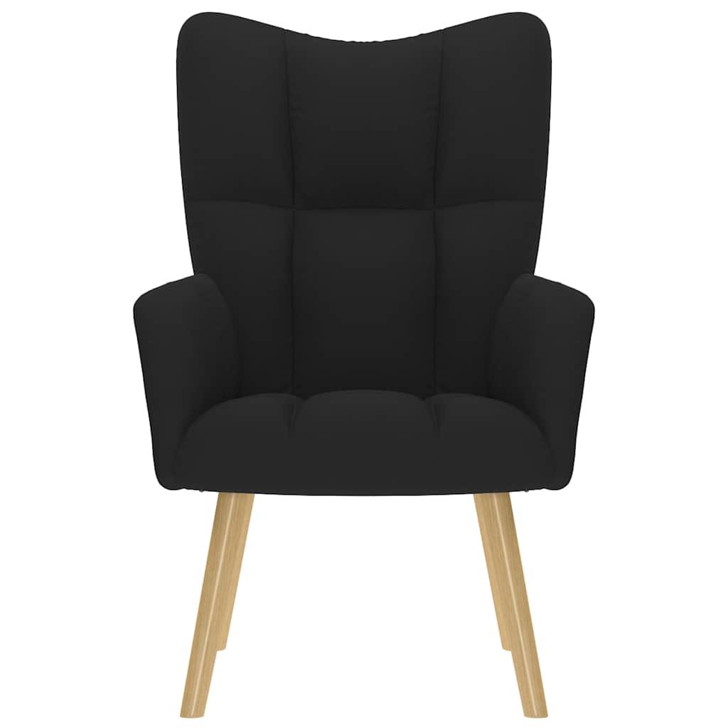 Poilsio kėdė, juodos spalvos, audinys