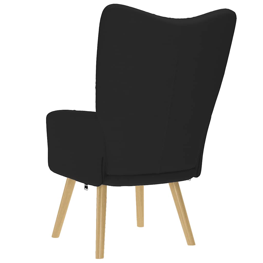 Poilsio kėdė, juodos spalvos, audinys