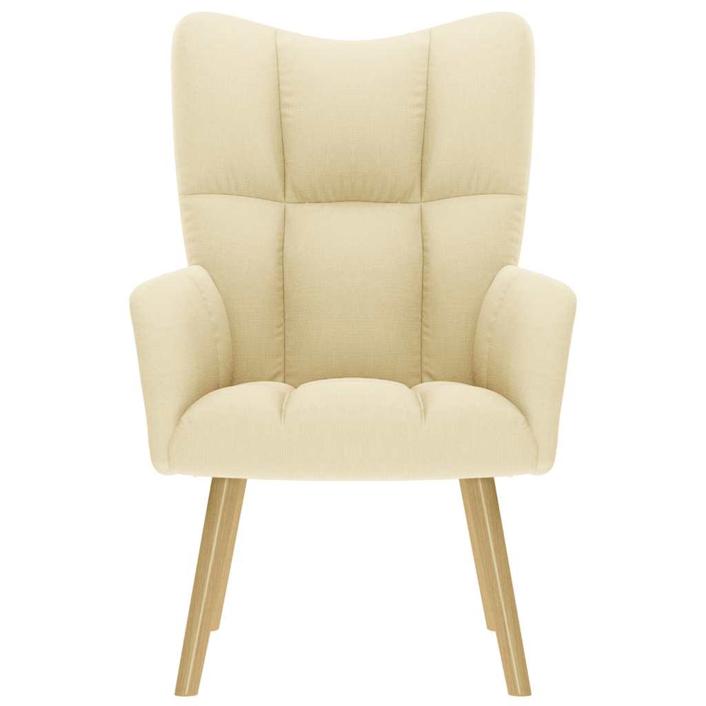 Poilsio kėdė, kreminės spalvos, audinys