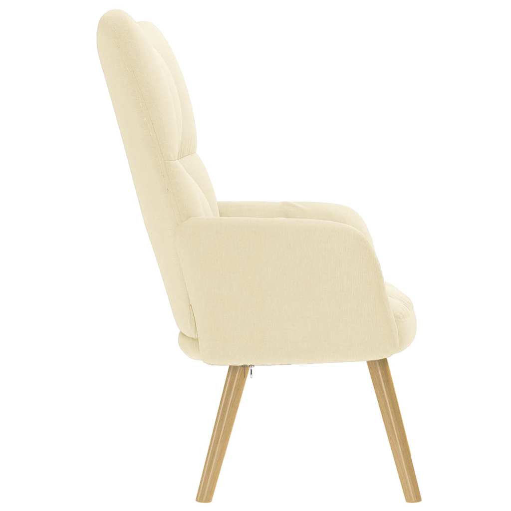 Poilsio kėdė, kreminės spalvos, audinys