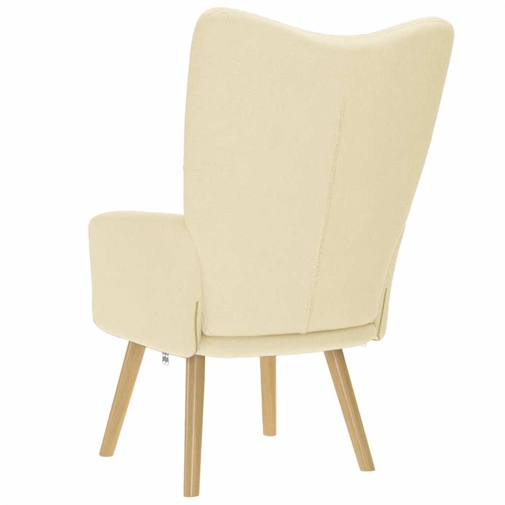 Poilsio kėdė, kreminės spalvos, audinys