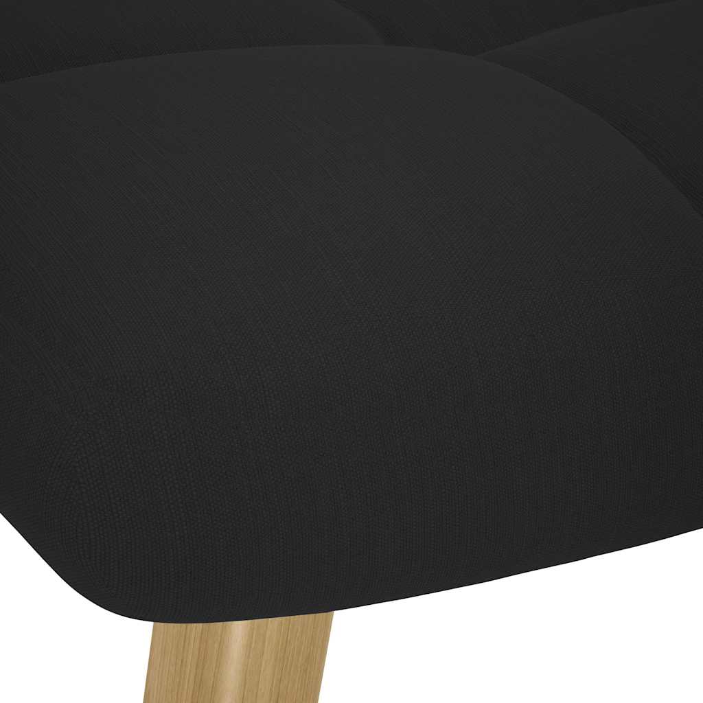 Supama kėdė su pakoja, juodos spalvos, audinys