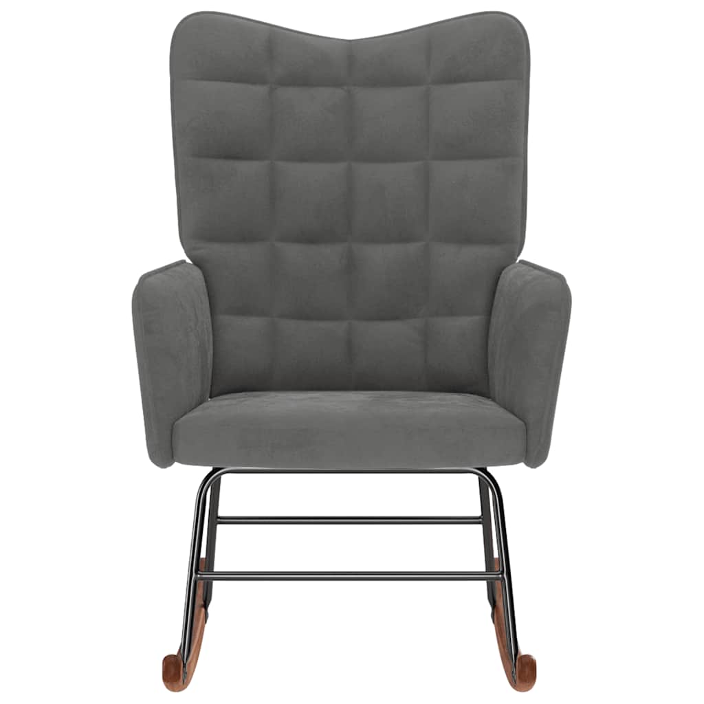 Supama kėdė, tamsiai pilkos spalvos, aksomas