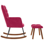 supama kėdė su taburete Wine Red Velvet