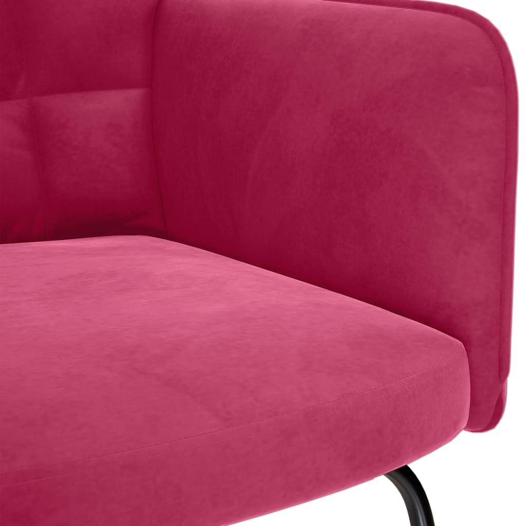 supama kėdė su taburete Wine Red Velvet