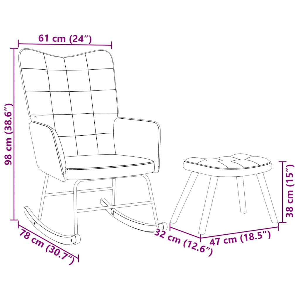 Supamoji kėdė su taburetėle, juodas aksomas