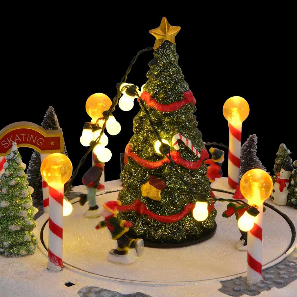 vidaXL Kalėdų kaimo dekoracija Įvairiaspalvis 22 x 21.5 x 17 cm