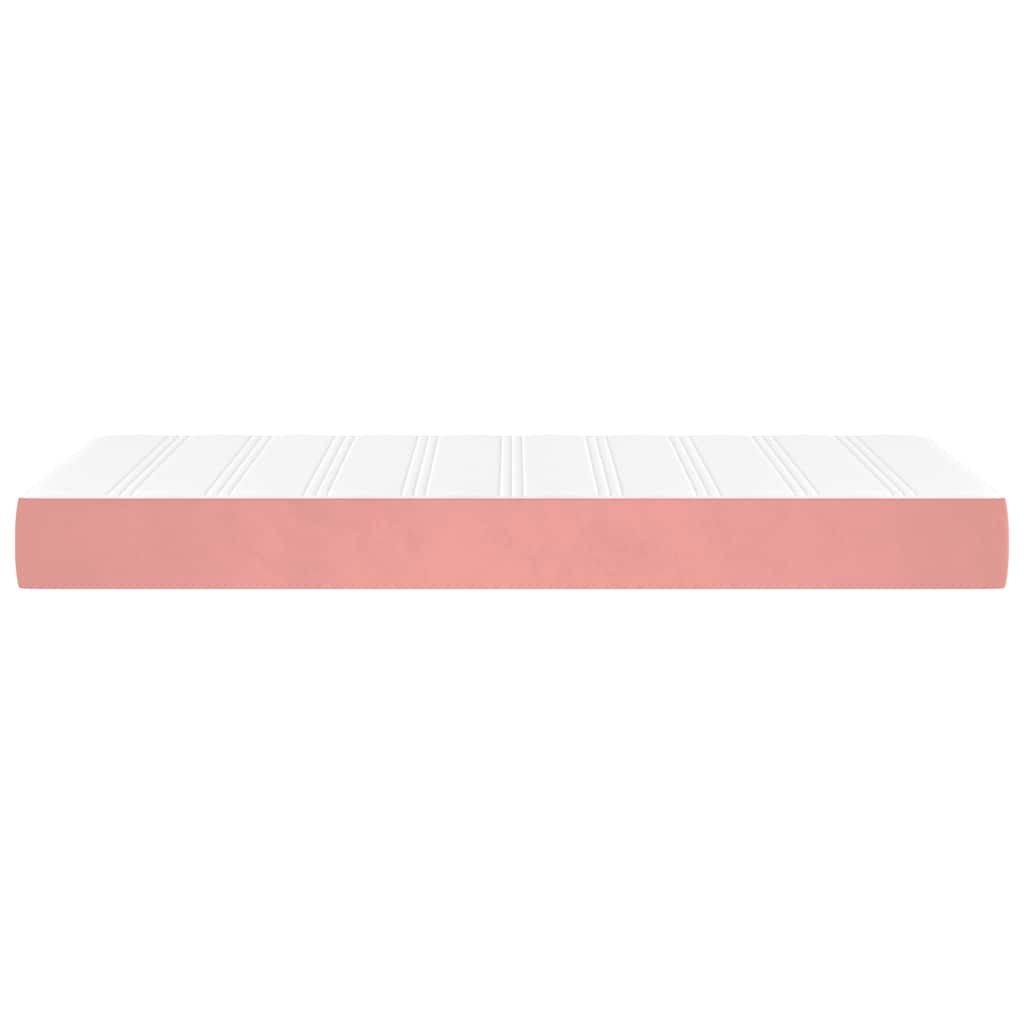 Kišeninių spyruoklių čiužinys, vidutinio kietumo, rožinės spalvos, 80x210x20cm, aksomas