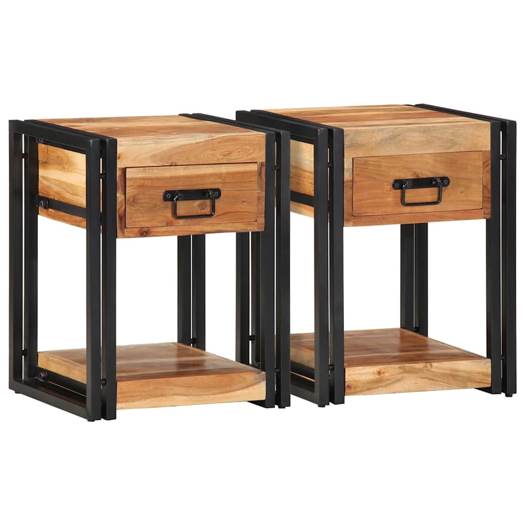Šalia lovos spintelė su stalčių 2 pcs Ruda 40 x 35 x 50 cm