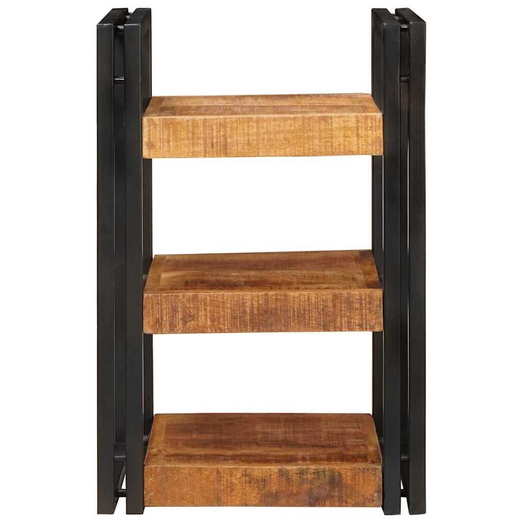 Naktinis staliukas 2 pcs Ruda ir juoda Kietas mango medis