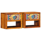 Šalia lovos spintelė su stalčių 2 pcs Ruda 40 x 35 x 35 cm