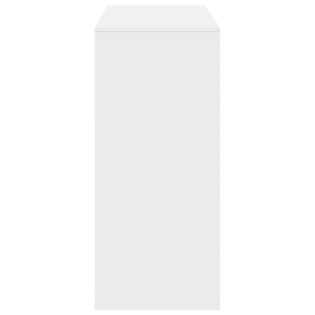 Baro stalas su lentyna, baltas, 124x46x103,5cm, mediena