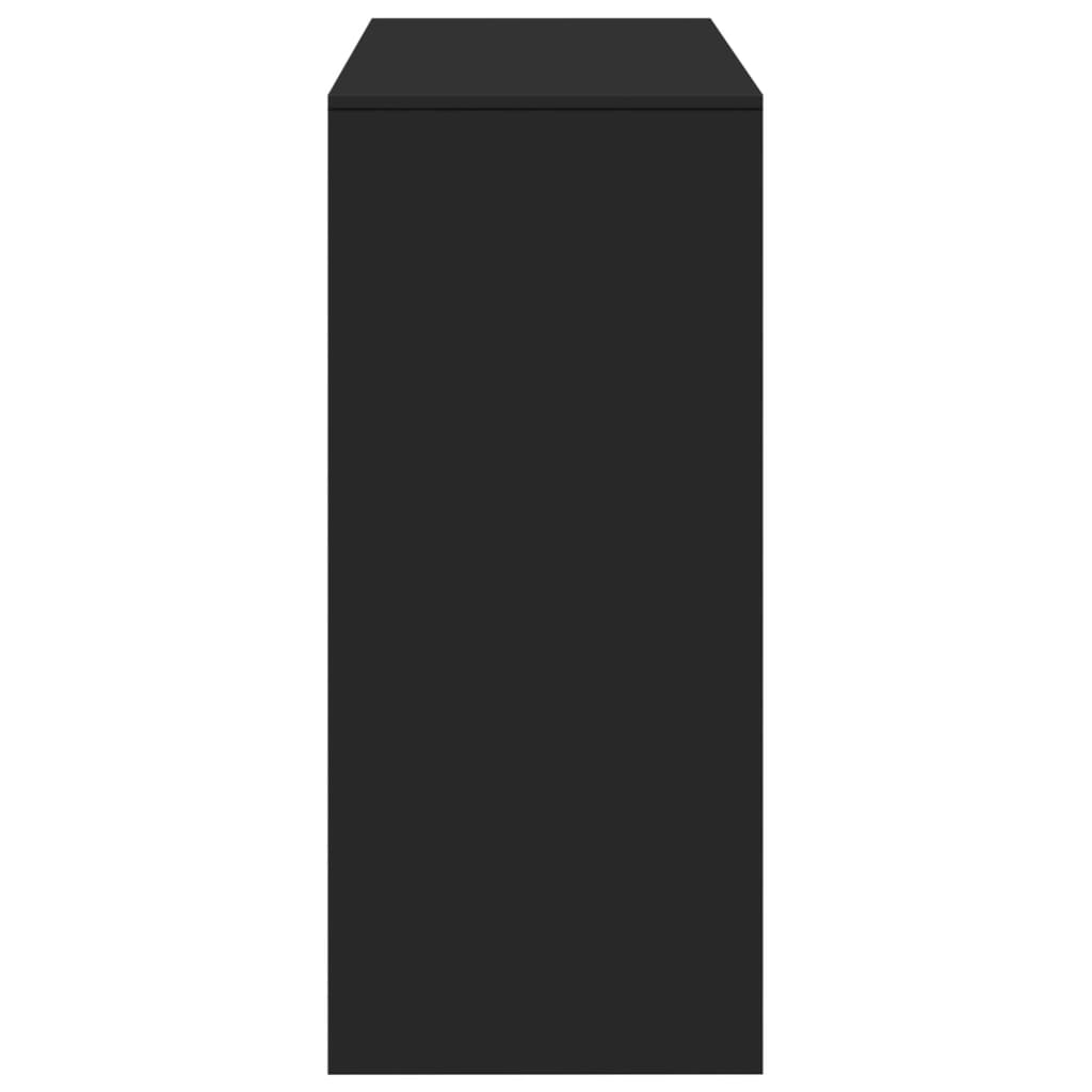 Baro stalas su lentyna, juodas, 124x46x103,5cm, mediena