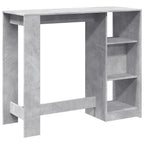 Baro stalas su lentyna, betono, 124x46x103,5cm, mediena