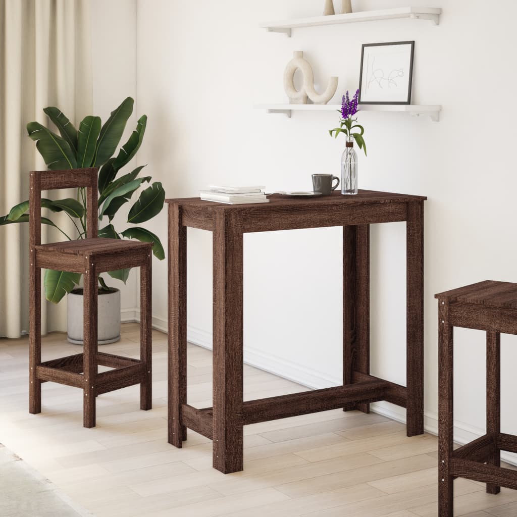 Baro stalas, rudas ąžuolo, 102x50x103,5cm, apdirbta mediena