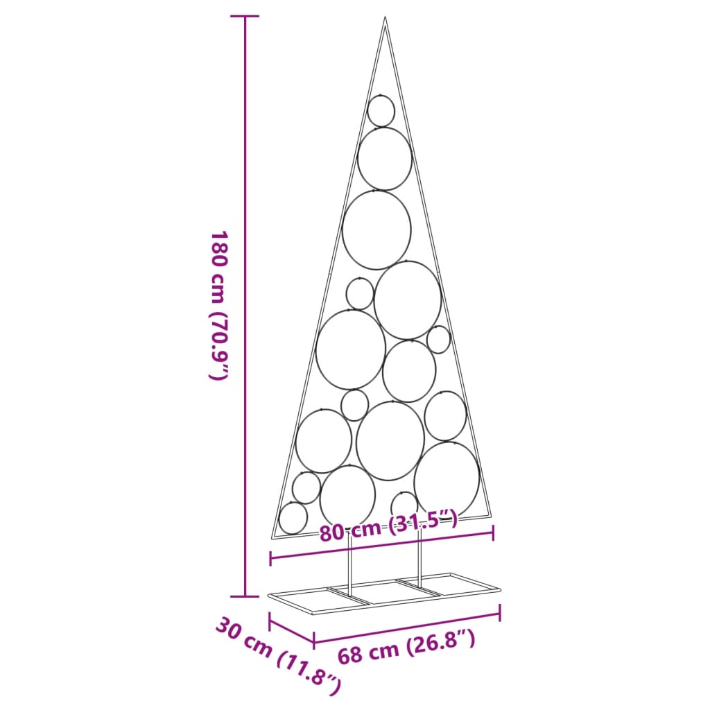 Metalinė Kalėdų eglutė, juodos spalvos, 180 cm