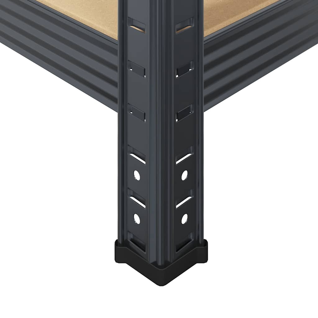 Sandėliavimo lentynos, 2vnt., antracito, plienas/mediena