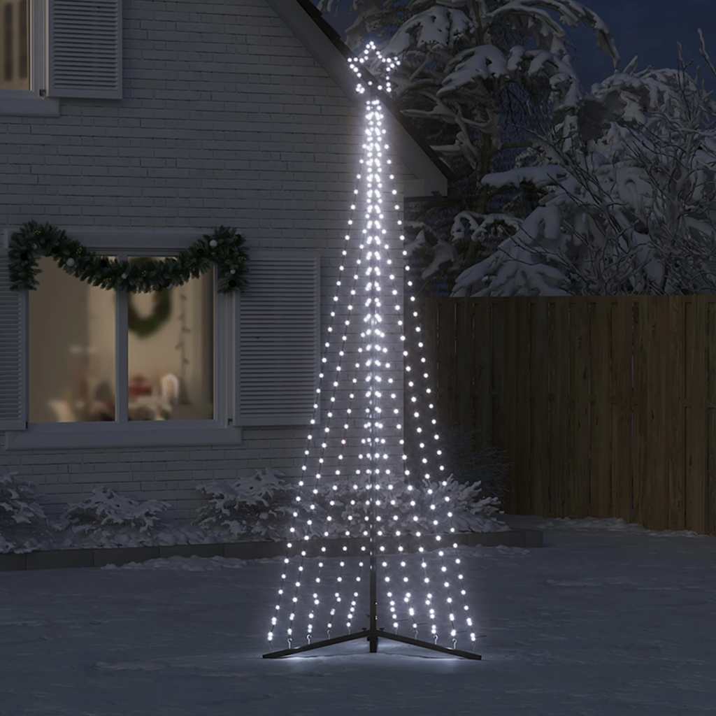 vidaXL LED Kalėdų eglutė 495 LED Šaltai Balta 300,5 cm