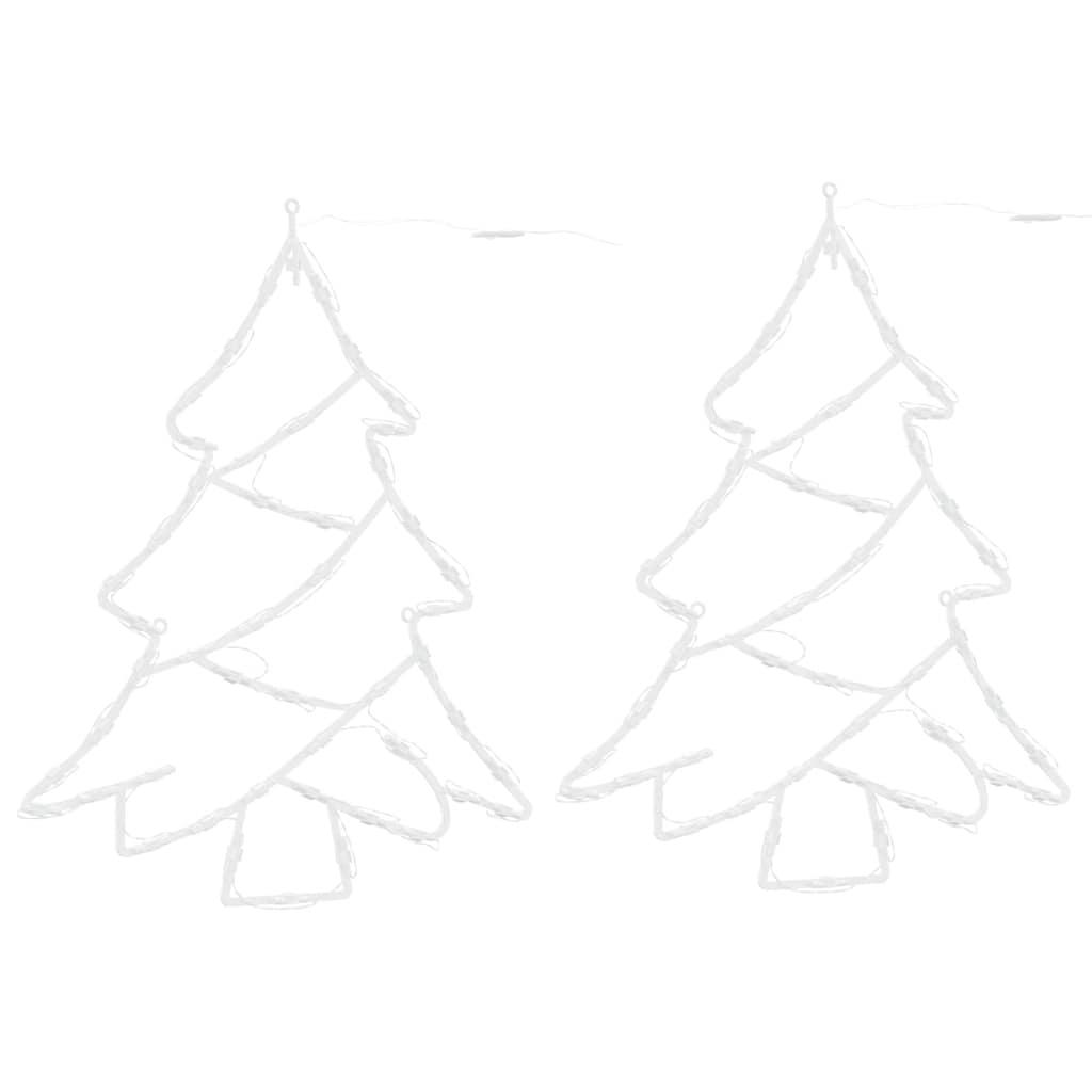 vidaXL Kalėdiniai žibintai Kalėdų eglutės siluetas 2 vnt 50 LED
