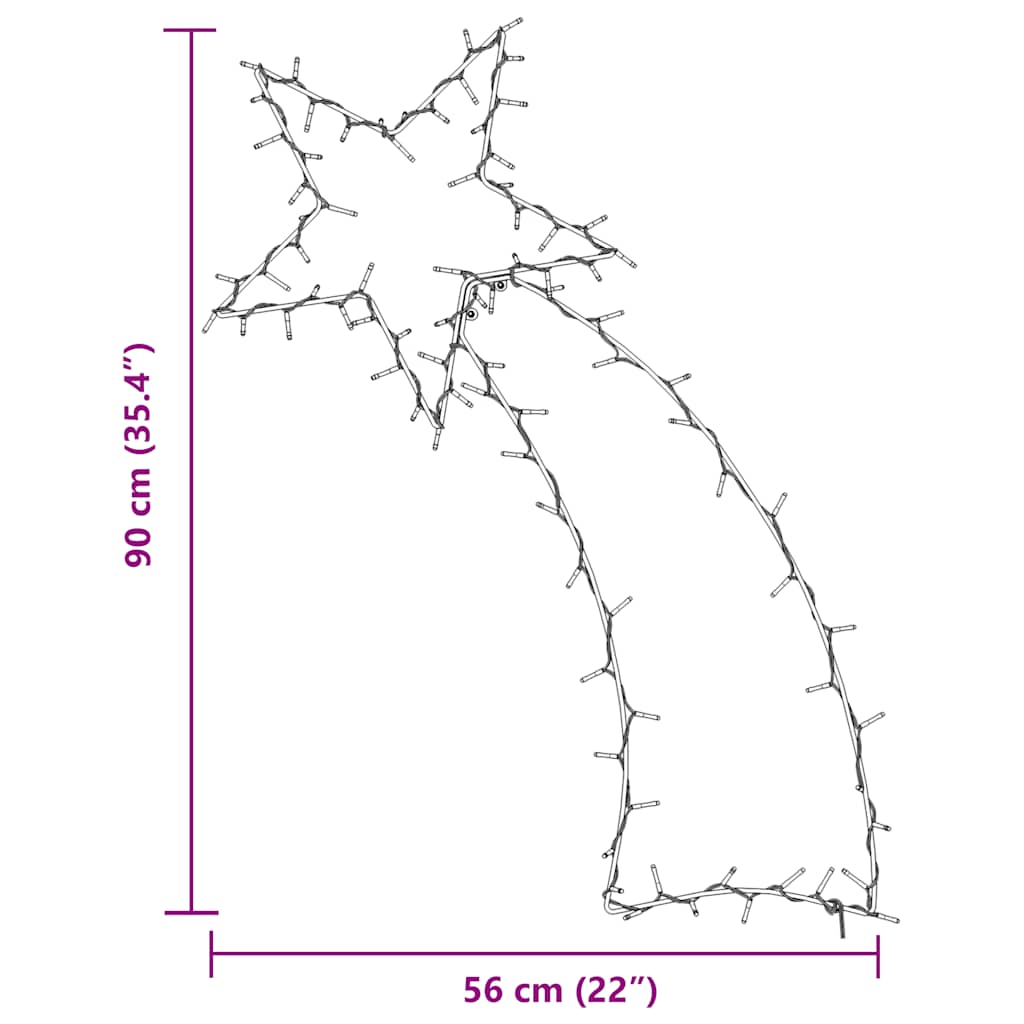 vidaXL Kalėdiniai žibintai Shooting Star Silhouette 115 LED