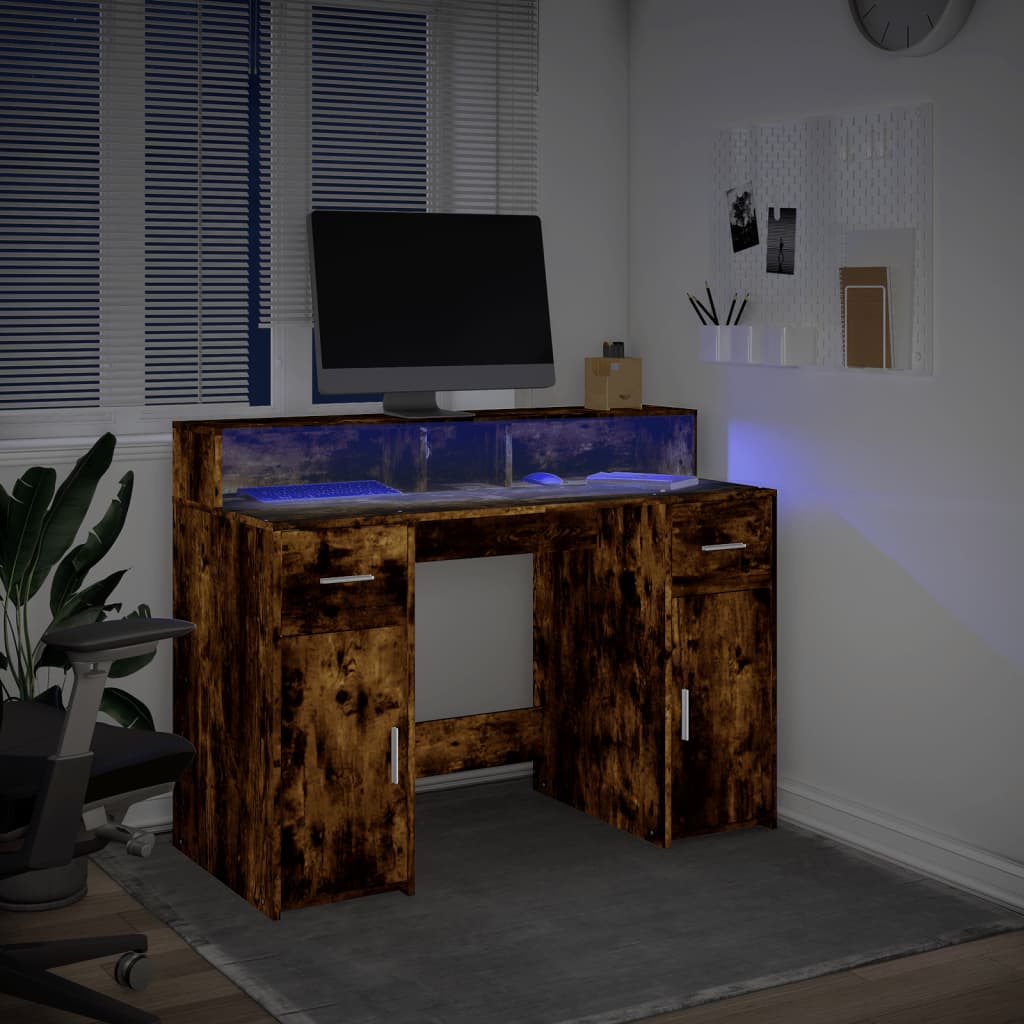 Rašomasis stalas su LED, 120x55x91cm, mediena