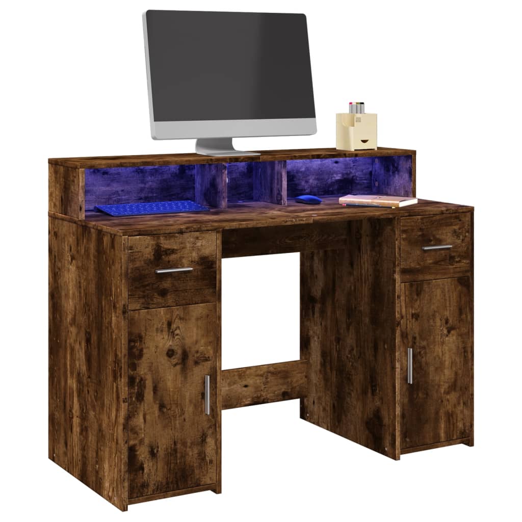 Rašomasis stalas su LED, 120x55x91cm, mediena