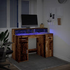 Rašomasis stalas su LED, pilkas ąžuolo, 120x55x91cm, mediena