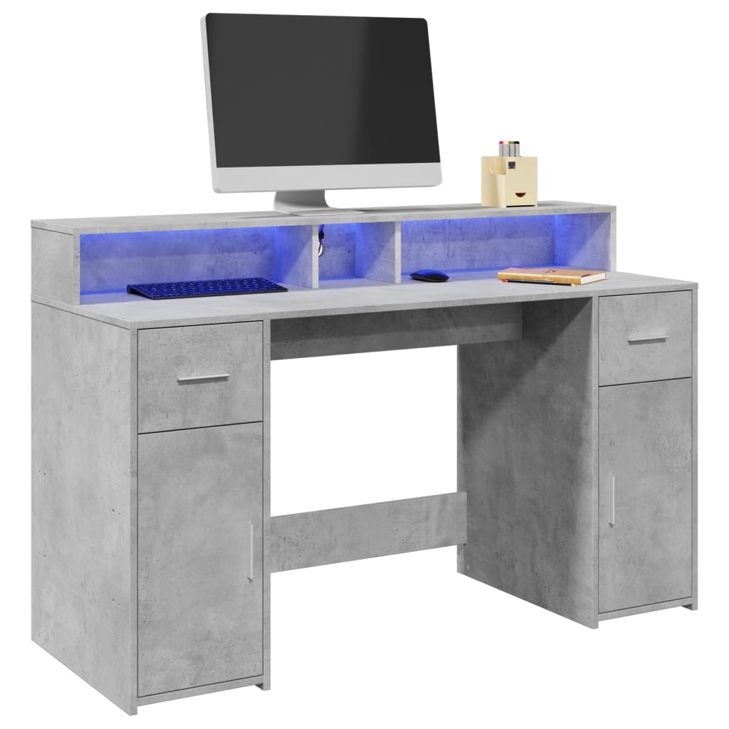 Rašomasis stalas su LED, 120x55x91cm, mediena
