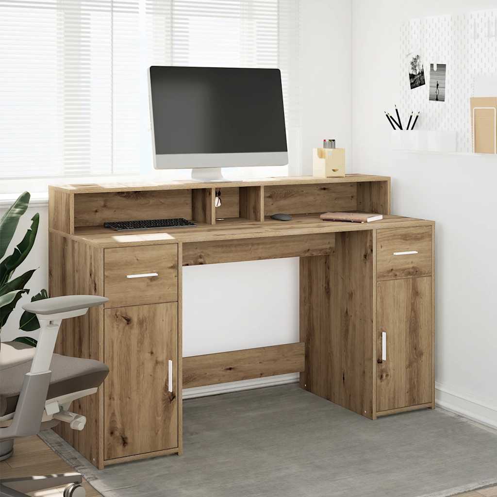 Rašomasis stalas su LED, 120x55x91cm, mediena