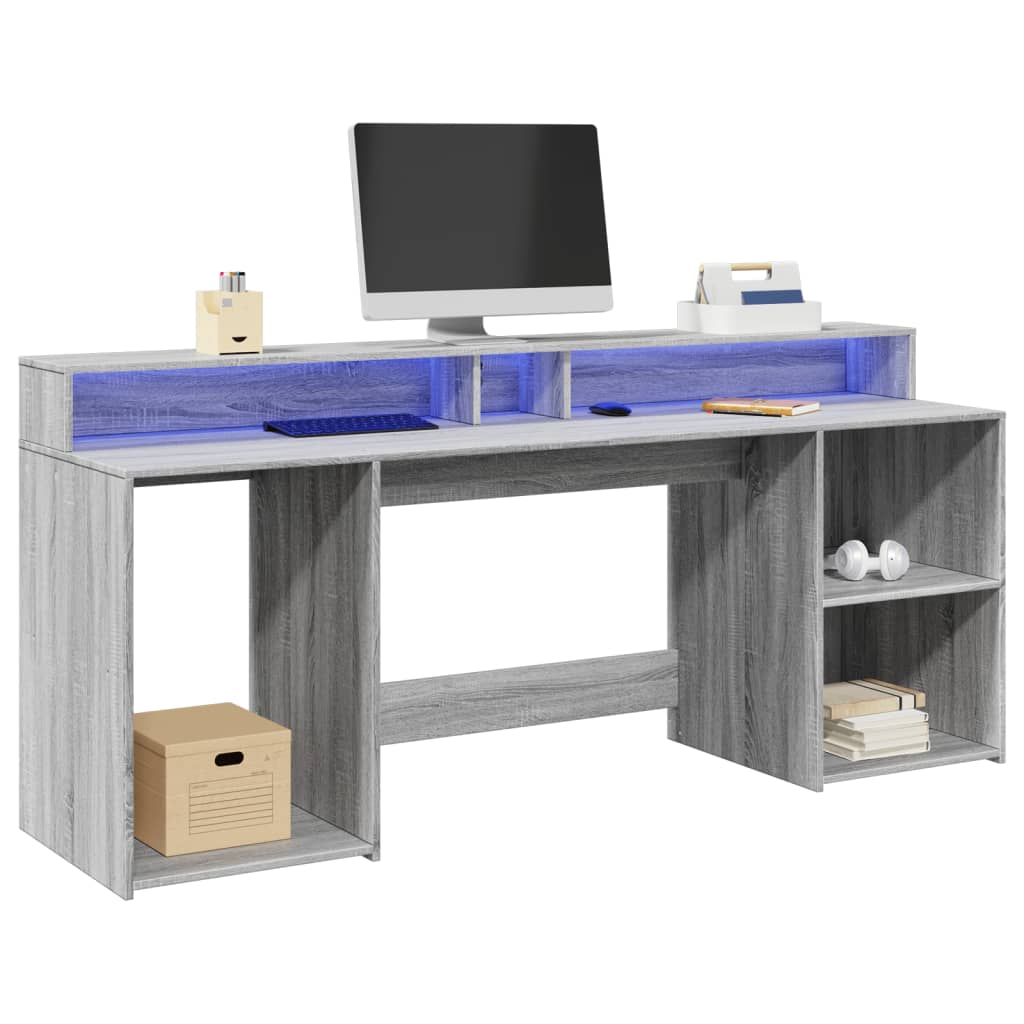 Rašomasis stalas su LED, 120x55x91cm, mediena
