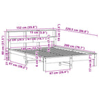 Lovos rėmas be čiužinio, 140x200cm, pušies medienos masyvas
