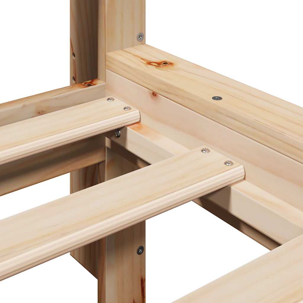 Lova su knygų spinta be čiužinio, 160x200cm, pušies masyvas