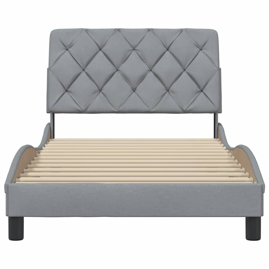 Lovos rėmas be čiužinio, šviesiai pilkas, 100x200cm, audinys