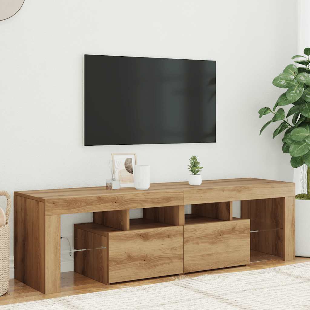 Televizoriaus spintelė su LED, artisano, 140x36,5x40cm, mediena