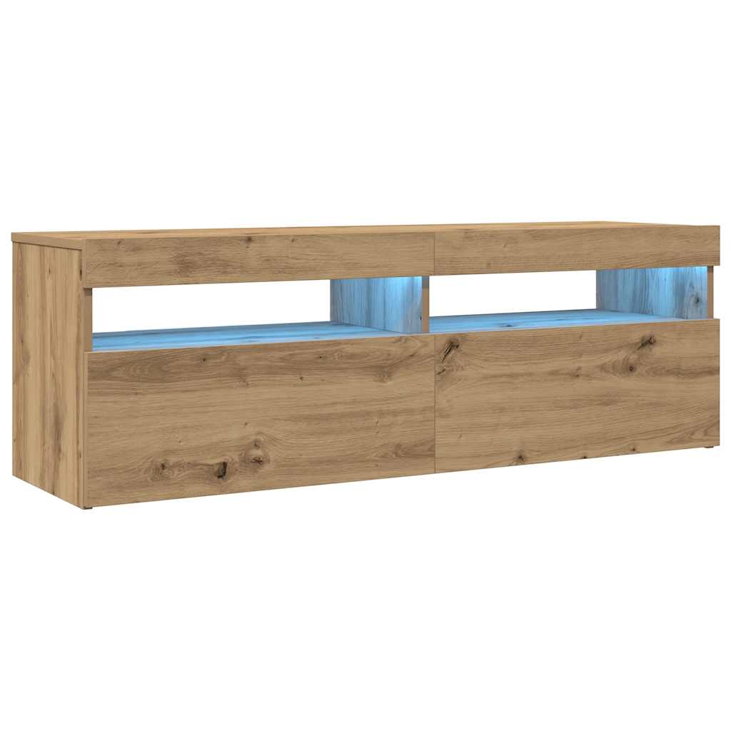 Televizoriaus spintelė su LED, artisano, 120x35x40cm, mediena