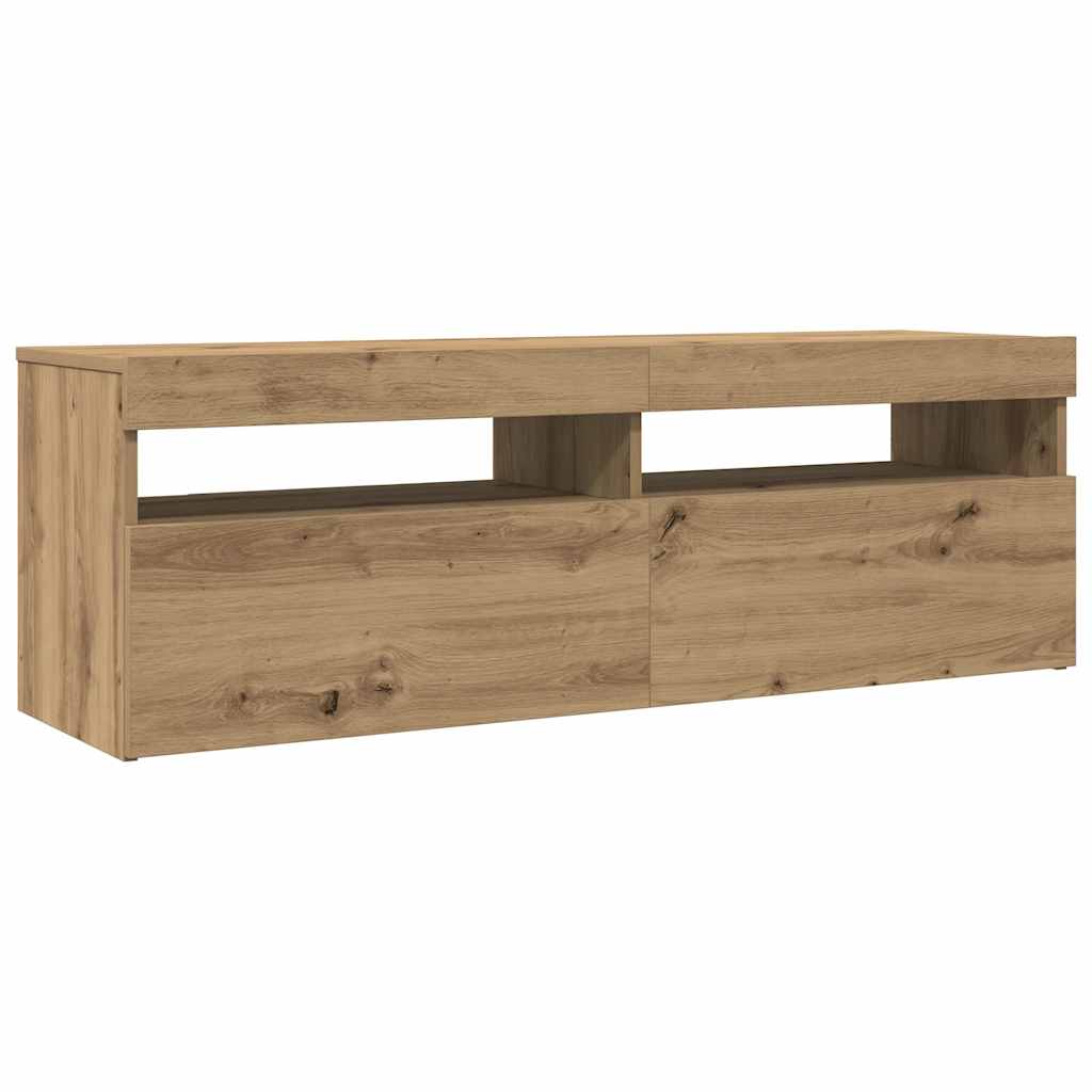 Televizoriaus spintelė su LED, artisano, 120x35x40cm, mediena