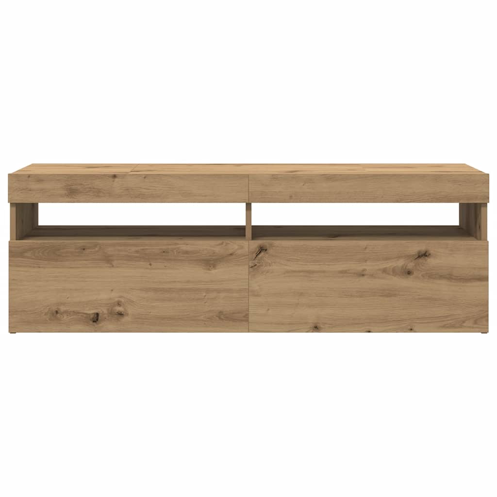 Televizoriaus spintelė su LED, artisano, 120x35x40cm, mediena