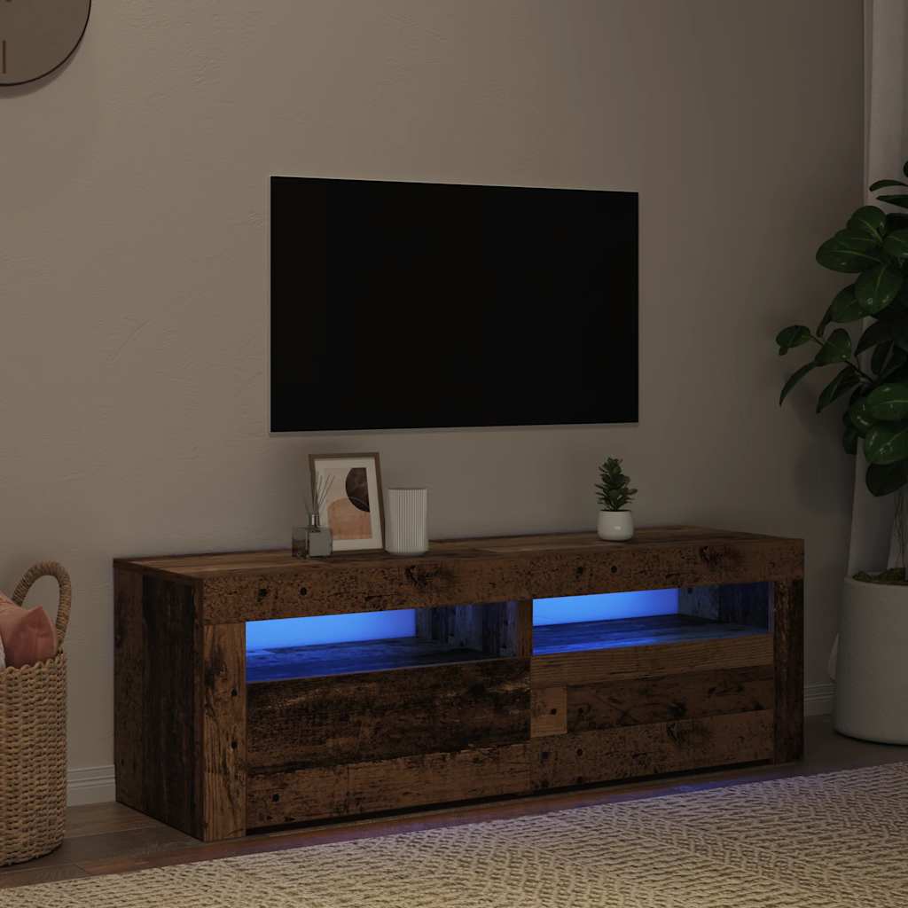 Televizoriaus spintelė su LED, medienos, 120x35x40cm, mediena