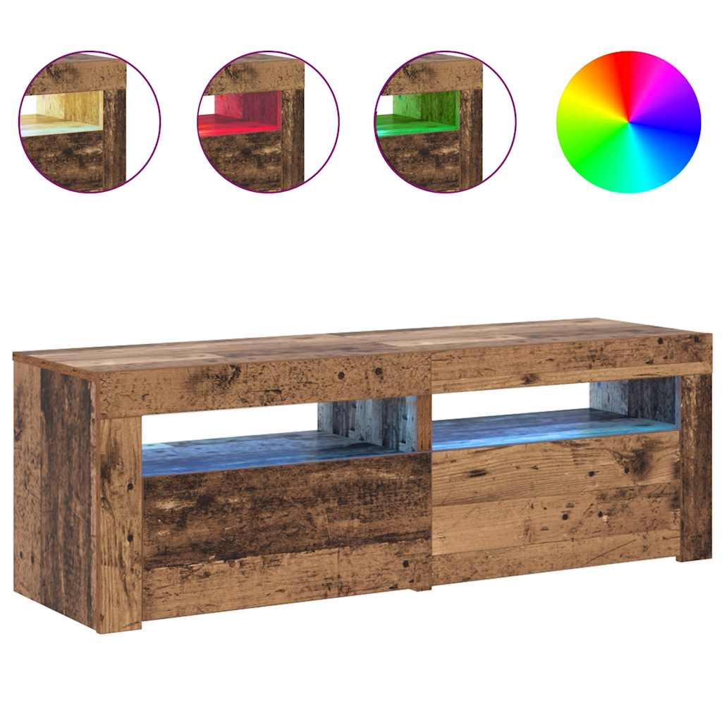 Televizoriaus spintelė su LED, medienos, 120x35x40cm, mediena