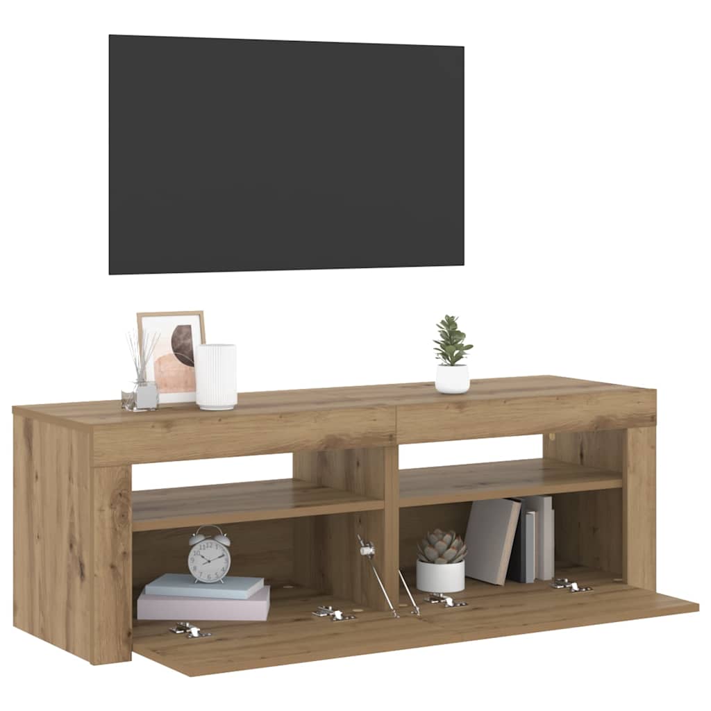 Televizoriaus spintelė su LED, artisano, 120x35x40cm, mediena