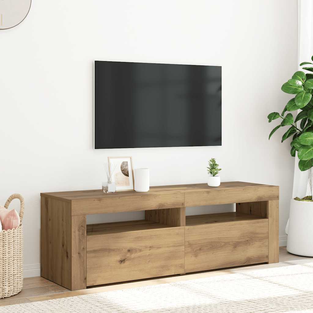 Televizoriaus spintelė su LED, artisano, 120x35x40cm, mediena