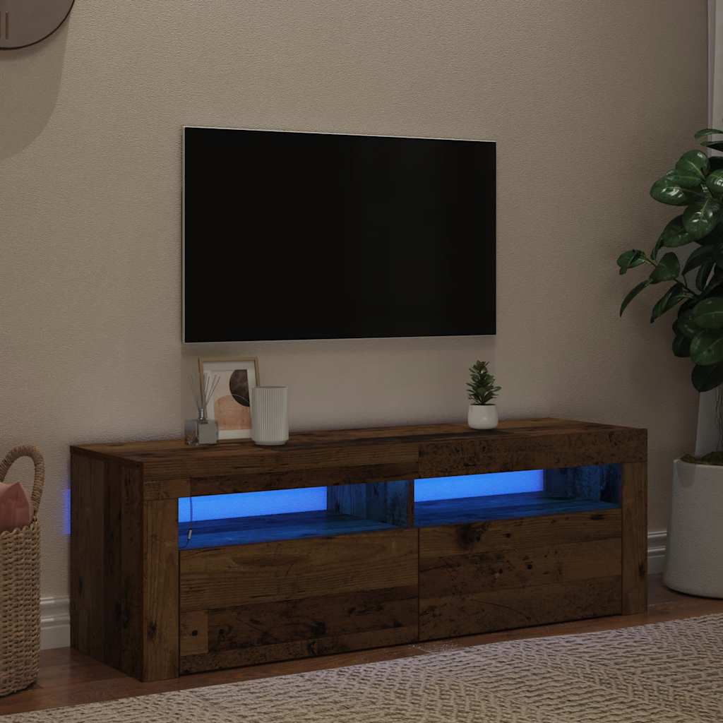 Televizoriaus spintelė su LED, medienos, 120x35x40cm, mediena