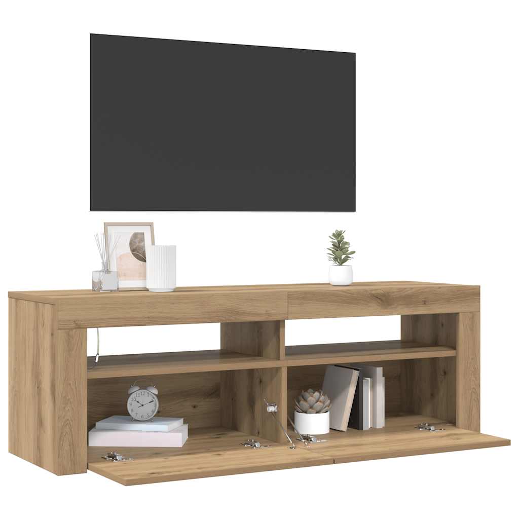 Televizoriaus spintelė su LED, artisano, 120x35x40cm, mediena