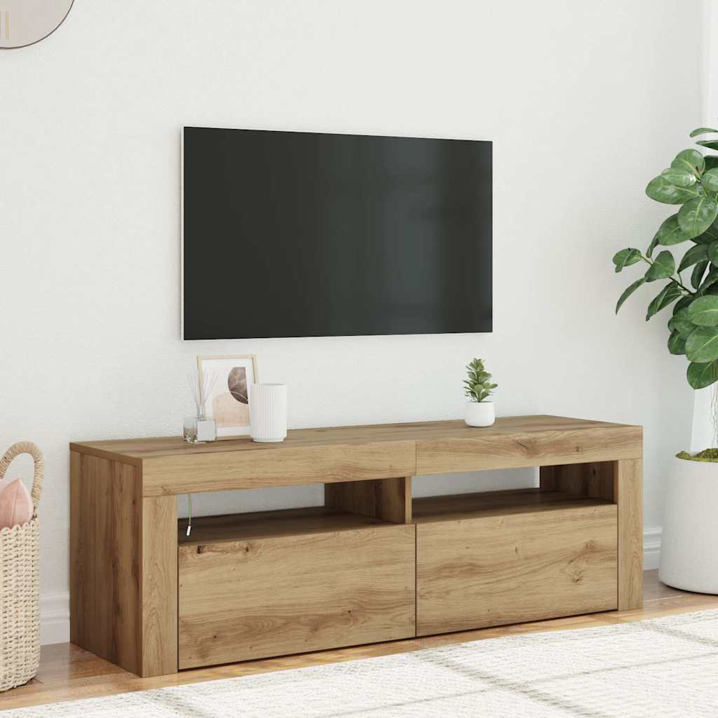 Televizoriaus spintelė su LED, artisano, 120x35x40cm, mediena