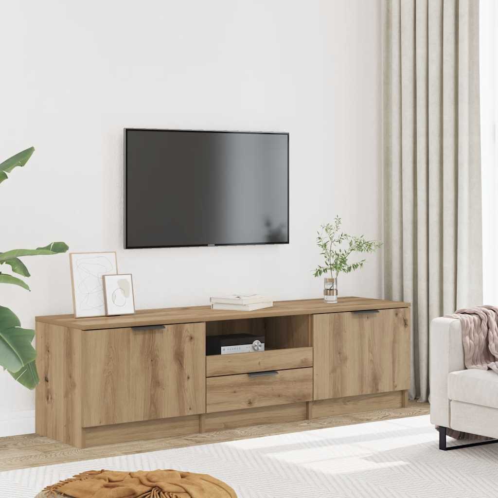 TV spintelė, ąžuolo spalvos, 140x35x40cm, inžinerinė mediena