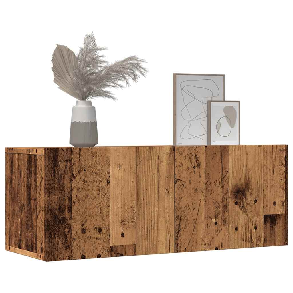 Sieninės TV spintelės, 2vnt., sendintos medienos, 80x30x30cm
