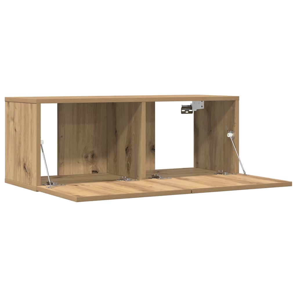 Sieninės TV spintelės, 2vnt., artisano ąžuolo, 80x30x30cm
