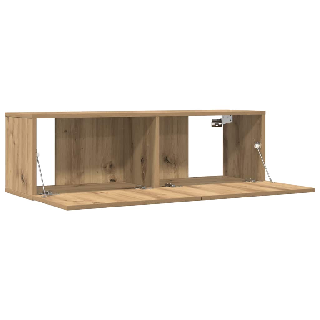 Sieninės TV spintelės, 2vnt., artisano ąžuolo, 100x30x30cm