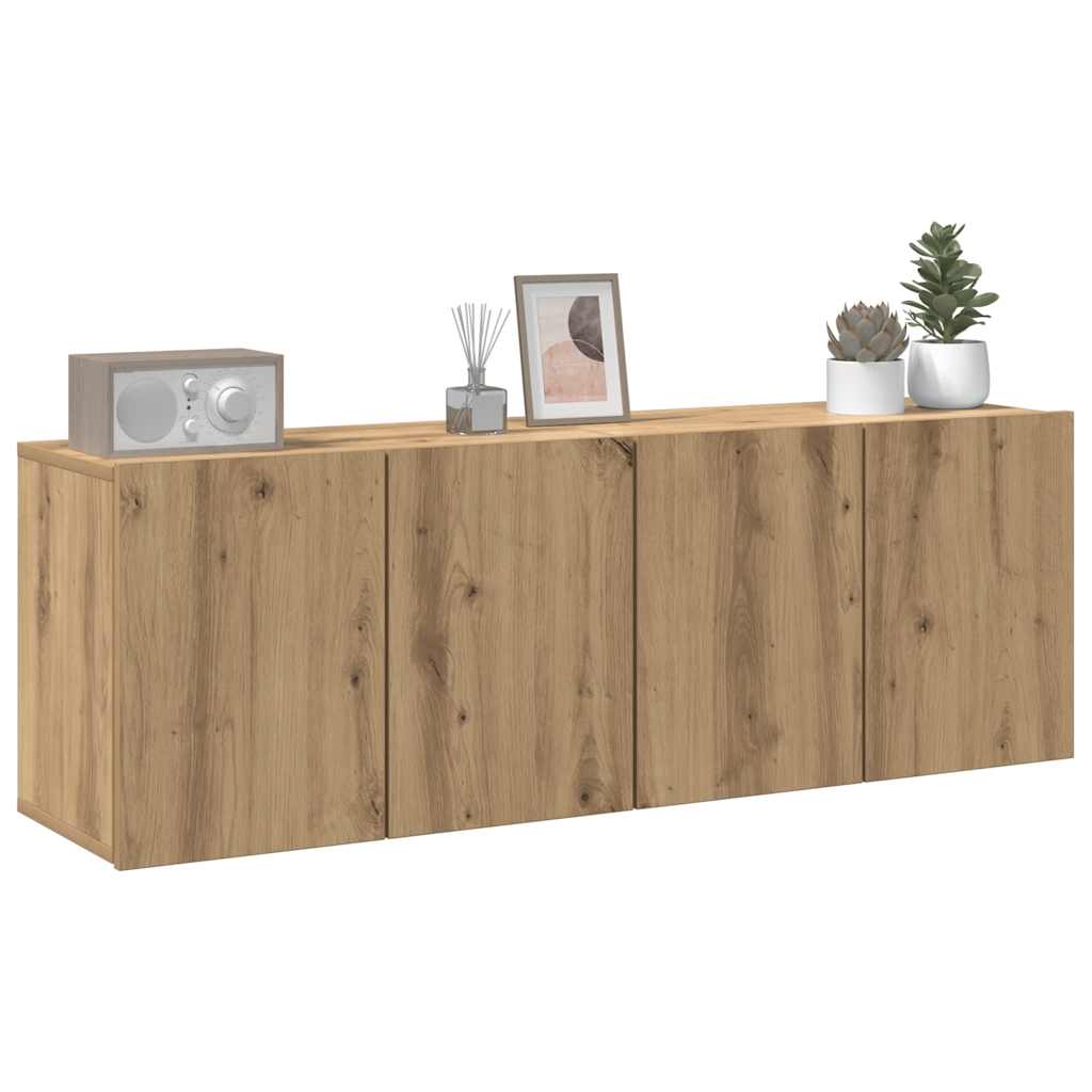 Sieninės TV spintelės, 2vnt., ąžuolo, 60x30x41cm